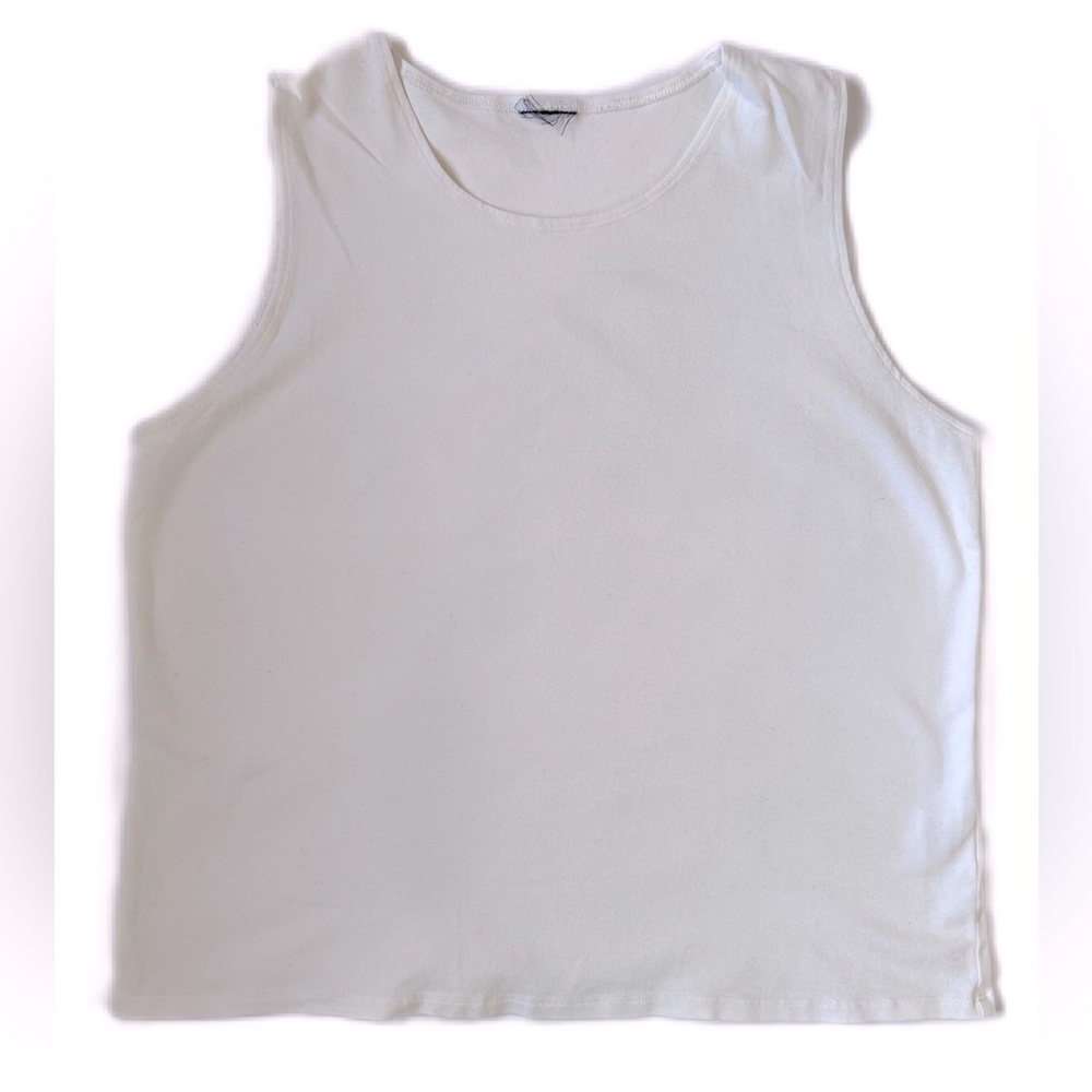 Eileen Fisher Women’s White Cotton Tank Top - Picture 3 of 8
